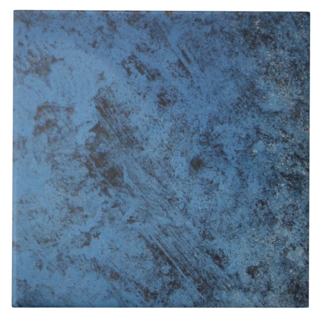 Azulejo De Cerâmica Carro antigo Retro Denim Blue, metal enferrujado (Frente)