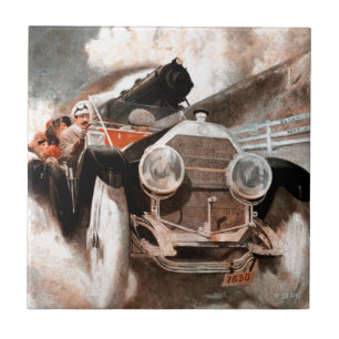 Azulejo De Cerâmica Carro contra o trem por William Harnden adoptivo