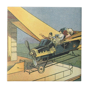 Azulejo De Cerâmica Carro conversível Steampunk de ficção científica v
