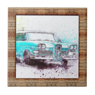 Azulejo De Cerâmica Carro De Abstrato De Efeito Da Madeira