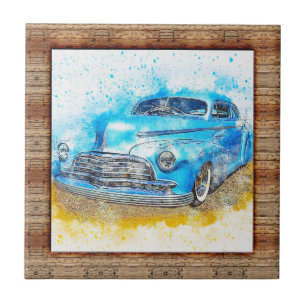 Azulejo De Cerâmica Carro De Abstrato De Efeito Da Madeira