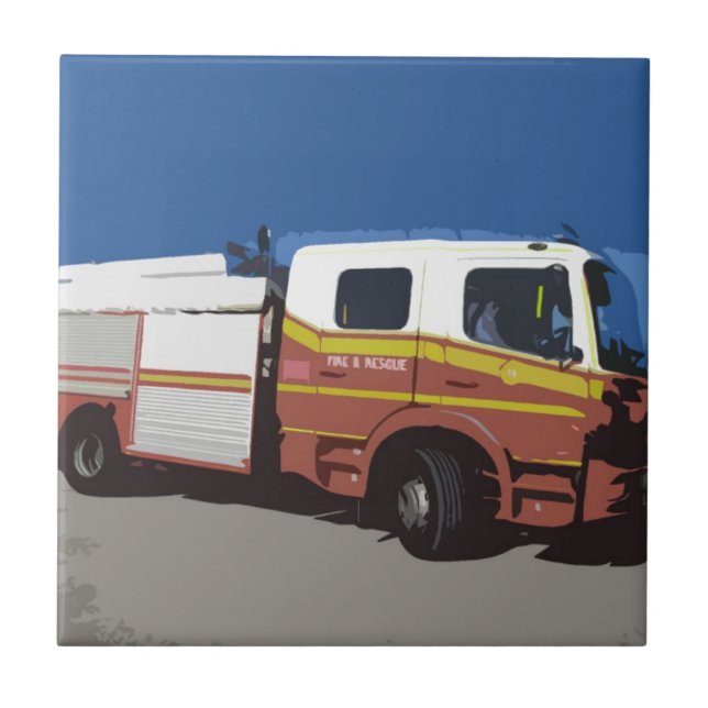 Azulejo De Cerâmica Carro de bombeiros (Frente)