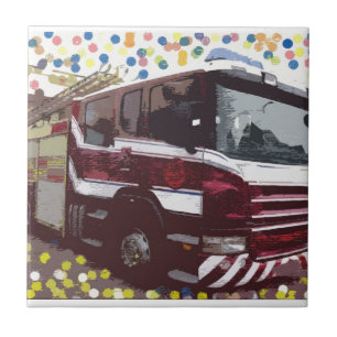 Azulejo De Cerâmica Carro de bombeiros