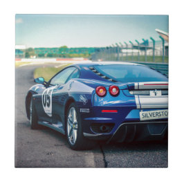 Azulejo De Cerâmica Carro de Corrida Azul