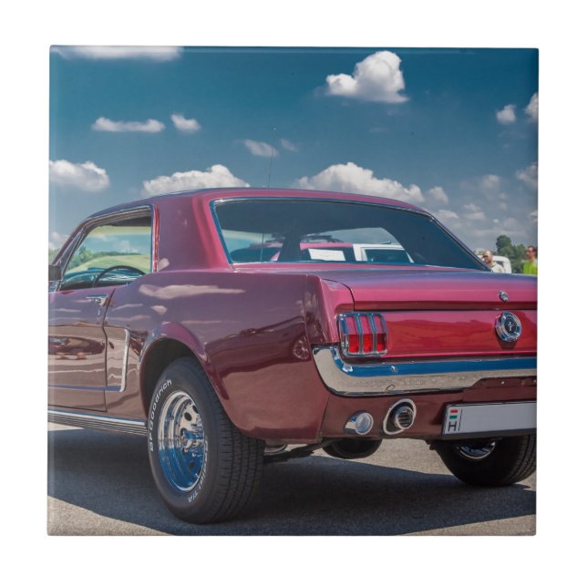 Azulejo De Cerâmica Carro Esporte Mustang Red Musculoso Artes Metálica (Frente)