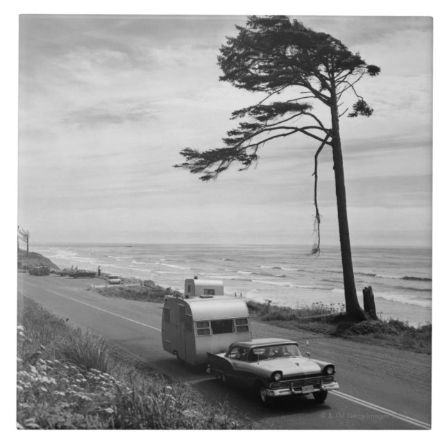 Azulejo De Cerâmica Carro que puxa o reboque (Frente)