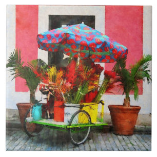 Azulejo De Cerâmica Carro San Juan da flor, Puerto Rico