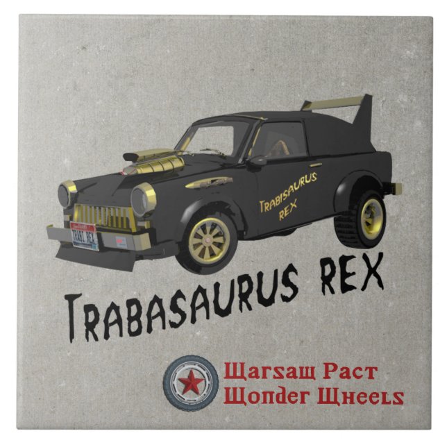 Azulejo De Cerâmica Carro Trabant Alemão-Leste Personalizado (Frente)