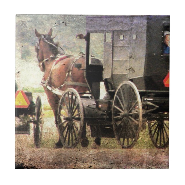 Azulejo De Cerâmica Carroça Amish (Frente)
