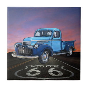 Azulejo De Cerâmica Carros vintage - Caminhão - Rota 66 - SRF