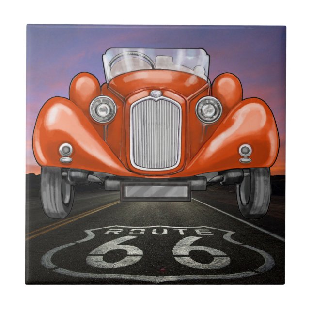 Azulejo De Cerâmica Carros vintage - Rota 66 - SRF (Frente)