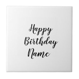 Azulejo De Cerâmica cartão de feliz aniversário simples e minimalista 
