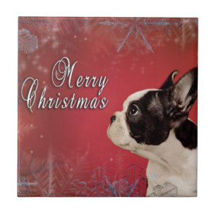 Azulejo De Cerâmica Cartão de Natal francês