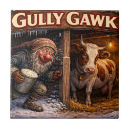 Azulejo De Cerâmica cartão postal do Gully Gawk Icelandic Yule Lad