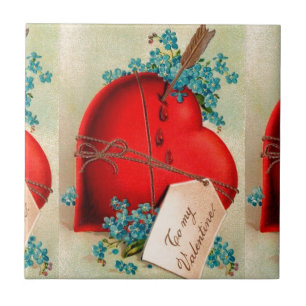 Azulejo De Cerâmica Cartão-postal Vintage Grande Namorados Vermelho He