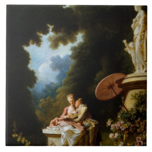 Azulejo De Cerâmica Cartas de amor por Jean Honore Fragonard