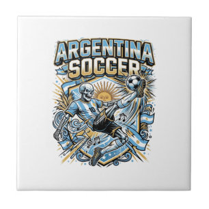 Azulejo De Cerâmica Cartaz das Nações do Atacante Esqueleto de Futebol