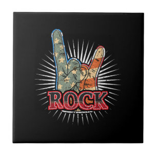 Azulejo De Cerâmica Cartaz de Concerto de Banda de Rock Vintage EUA -