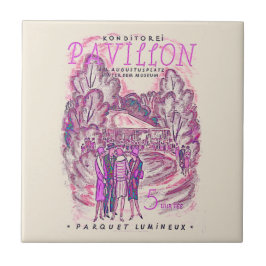 Azulejo De Cerâmica Cartaz de Evento de Publicidade Francês Vintage Ro