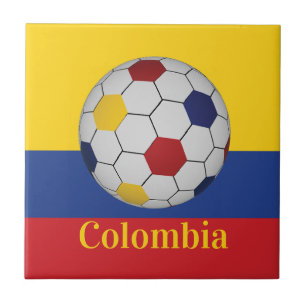 Azulejo De Cerâmica Cartaz de Futebol da Colômbia