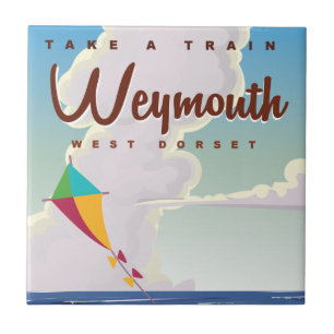 Azulejo De Cerâmica Cartaz de viagem de férias vintage Weymouth Inglat