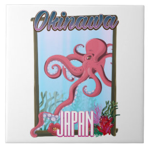 Azulejo De Cerâmica Cartaz de viagem de Lula do Japão Okinawa