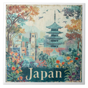 Azulejo De Cerâmica Cartaz de viagem do Japão