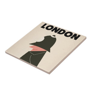 Azulejo De Cerâmica Cartaz de viagem do policial vintage de Londres
