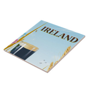 Azulejo De Cerâmica cartaz de viagem paisagem pint da Irlanda
