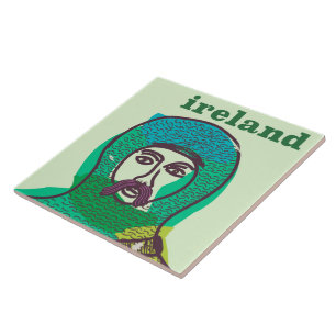 Azulejo De Cerâmica cartaz de viagem vintage cavaleiro Irlanda