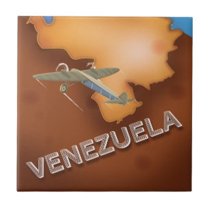 Azulejo De Cerâmica cartaz de viagem vintage da venezuela