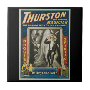 Azulejo De Cerâmica Cartaz Mágico Antigo, Thurston, O Grande Mágico