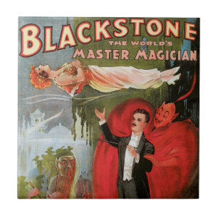 Azulejo De Cerâmica Cartaz Mágico Vintage, Grande Mágico Blackstone