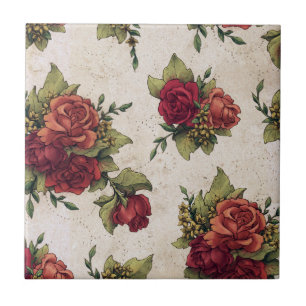 Azulejo De Cerâmica Carteira de Rosa vermelha antiga