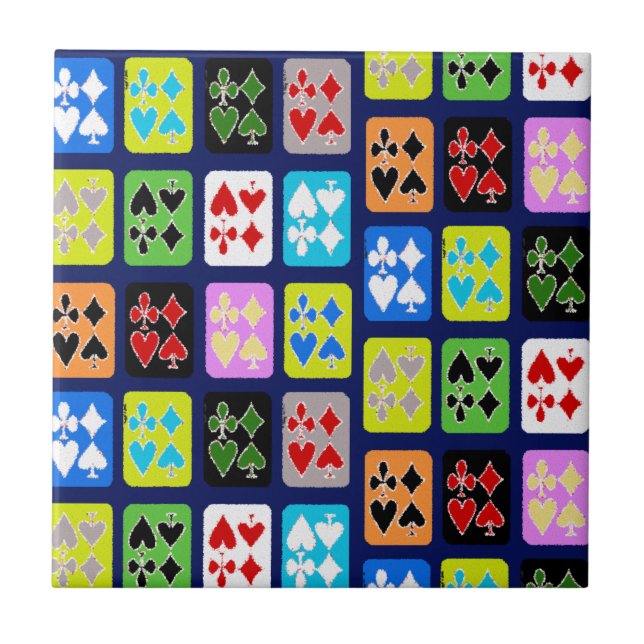 Azulejo De Cerâmica Cartões De Jogar Cartões Poker Solitaire Spades (Frente)