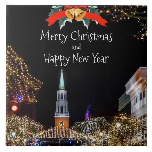 Azulejo De Cerâmica Cartões de natal festivos (Frente)