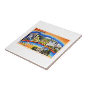 Azulejo De Cerâmica Cartões postais de letras grandes com ID de Idaho