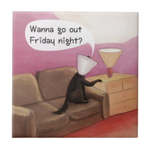 Azulejo De Cerâmica Cartografia Engraçada de Namorando Cão-Cone