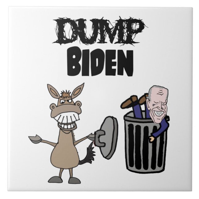 Azulejo De Cerâmica Cartografia Política Funny Dump Biden (Frente)