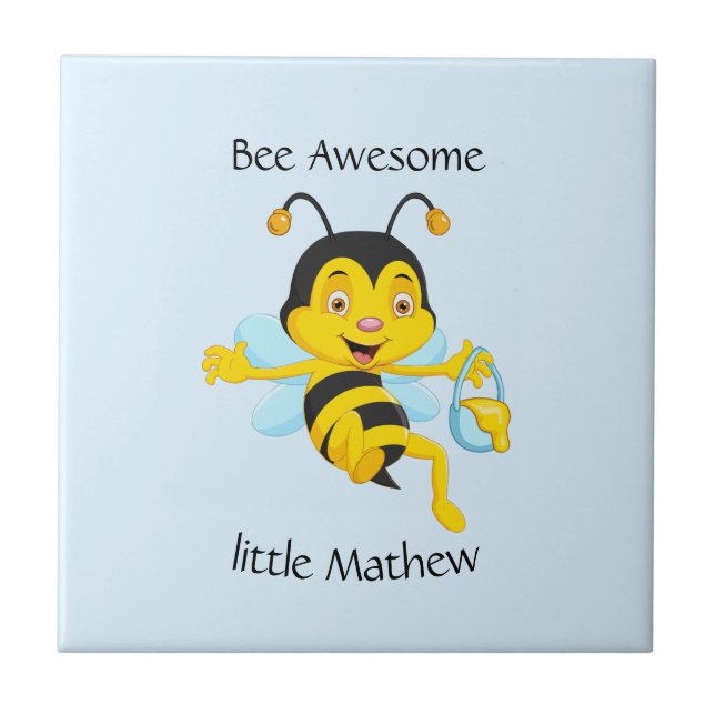 Azulejo De Cerâmica Cartoon Adorable Bee Boy (Frente)