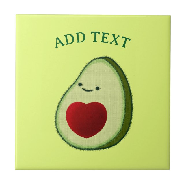 Azulejo De Cerâmica Cartoon Avocado Lover Cute (Frente)