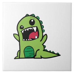 Azulejo De Cerâmica Cartoon de dinossauro bebê