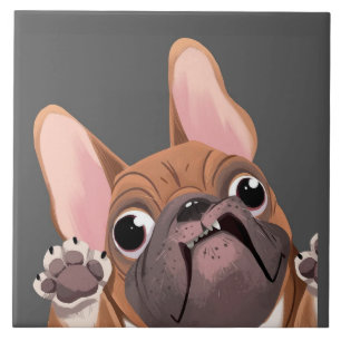 Azulejo De Cerâmica Cartoon French Bulldog