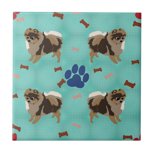 Azulejo De Cerâmica Cartoon Pomeraniano (Frente)