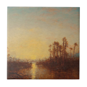 Azulejo De Cerâmica Cartum, Coucher De Soleil - Félix Ziem