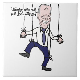 Azulejo De Cerâmica Cartum político curioso contra Joe Biden