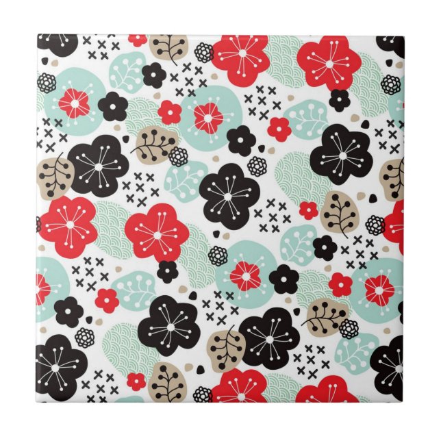 Azulejo De Cerâmica Cas iPhone de design de padrões Japonês Bonito (Frente)