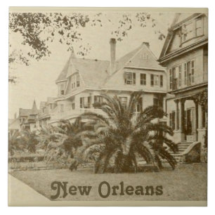 Azulejo De Cerâmica Casa Antiga Distrito Jardim de Nova Orleans Vintag