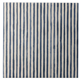Azulejo De Cerâmica Casa de Campo Pintada à Mão em Indigo Listrada