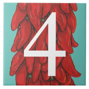 Azulejo De Cerâmica Casa de Pimenta Vermelha do Sudoeste #4 Turquoise